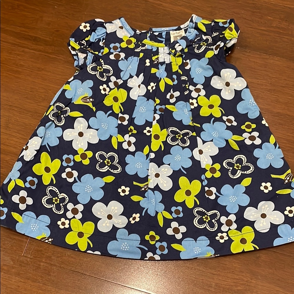 ❌Carter's Blue and White Puff Sleeve Sundress